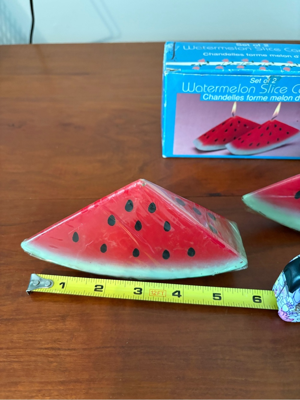 Vintage Watermelon Slice Candles Set of 2 Summer Decor NIB - Picture 8 of 8